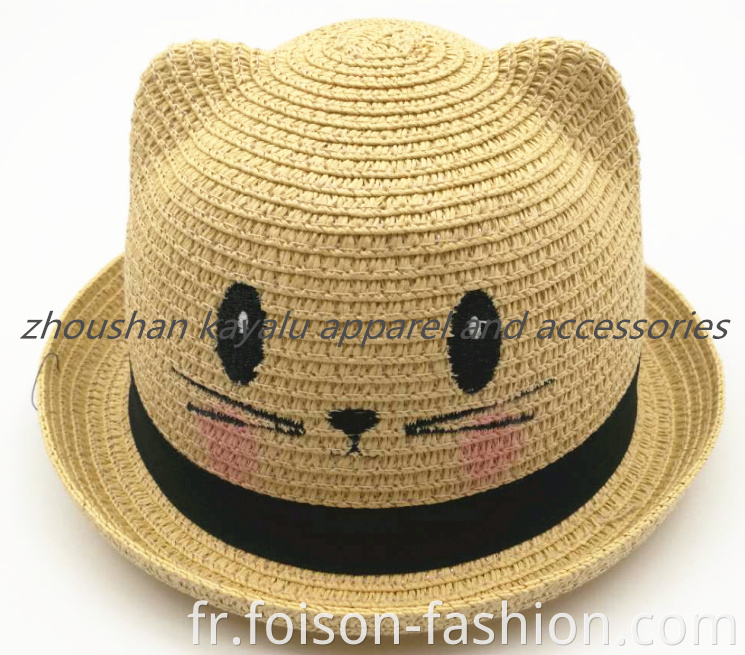 Hot Sell Kids New Animal With A Straw Hat Beach Hat1